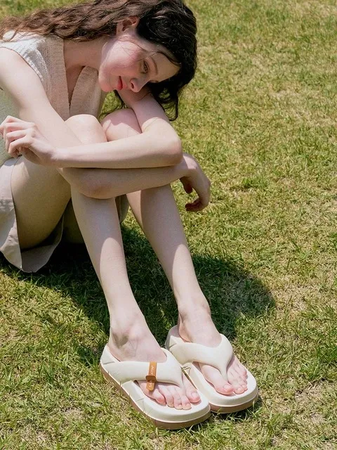 버블 플랫폼 6cm 통굽 배색 쪼리 플립플랍 3color
