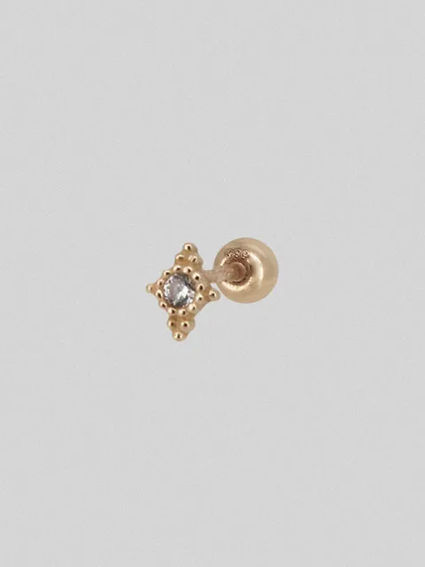 14k dot dia piercing earrings