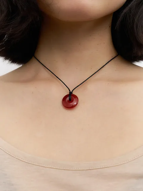 jamano disc string necklace