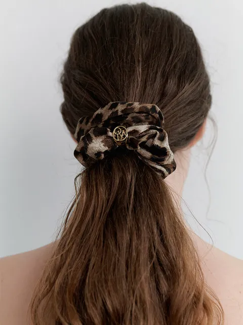 Leopard symbol scrunchie HS025