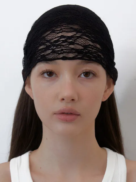 2-WAY LACE BANDANA HEADBAND (BLACK)