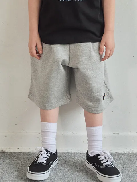 KIDS 와이드 애니멀 스웨트쇼츠 그레이