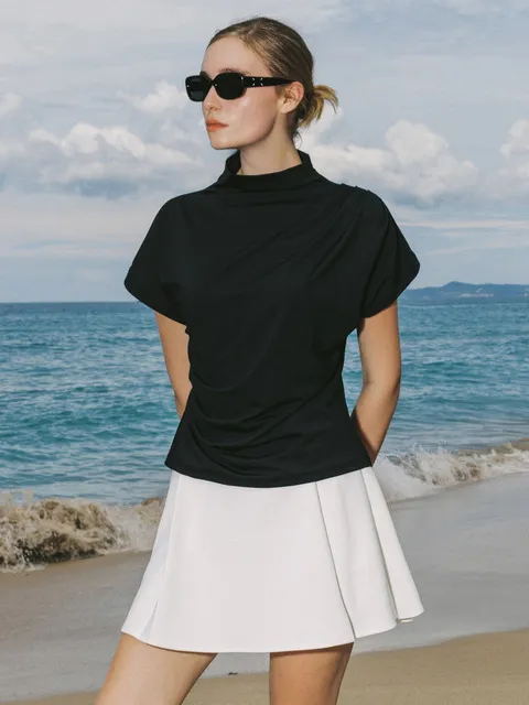 Functional drape T-shirt (black)