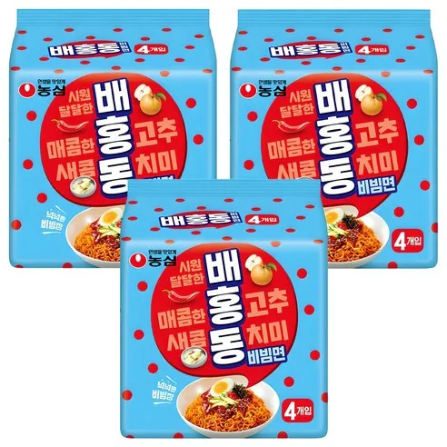 농심 배홍동비빔면 137g 4입 4개