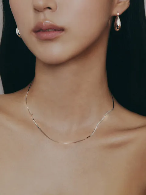 (silver 925) Snake line necklace_S
