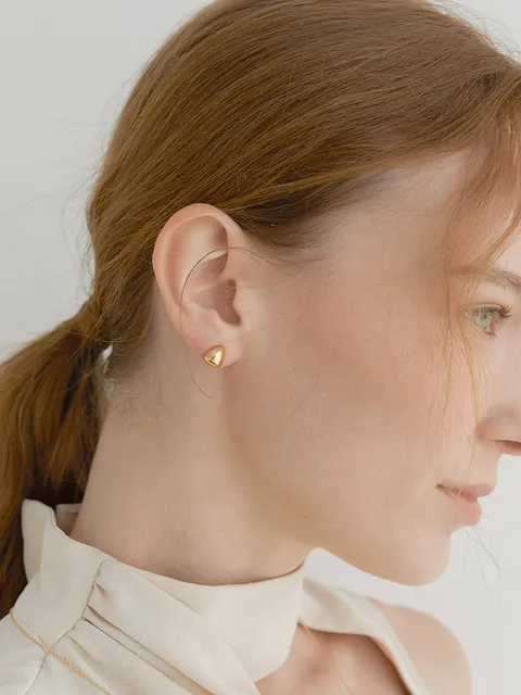 simple polka dots earrings (E015_gold)