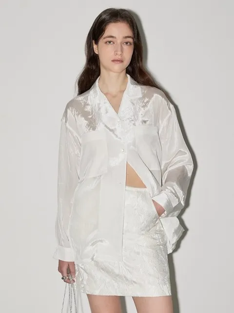 GLOW OPEN COLLAR SHIRT - IVORY
