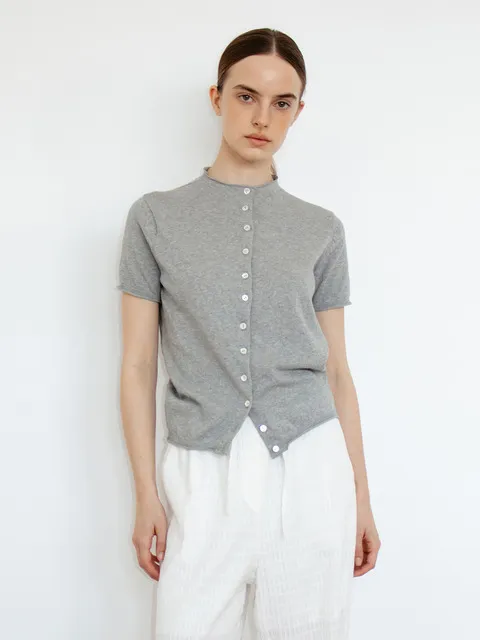 TIR HALF NECK COTTON CARDIGAN_3COLORS