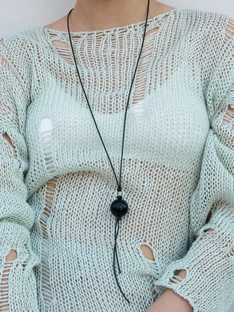 Mono Drop Lariat Necklace