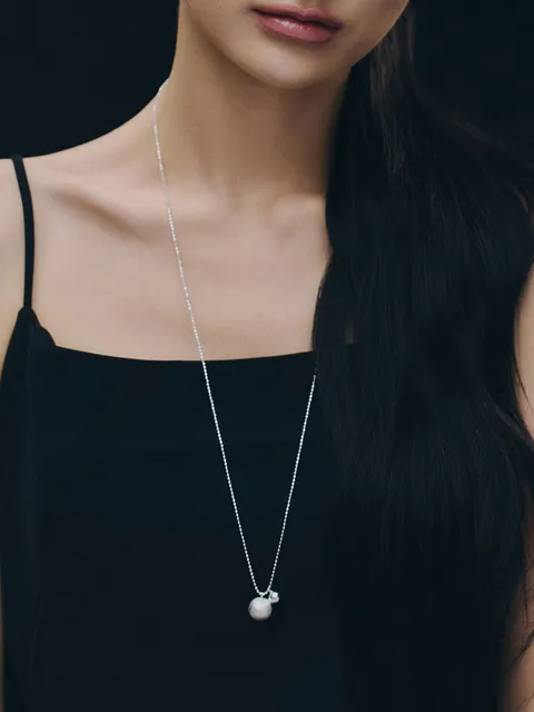 (silver 925) Glowy double drop necklace