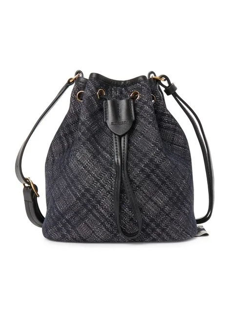 BURBERRY 버버리 드로스트링 데님 여성 버킷백 8111940