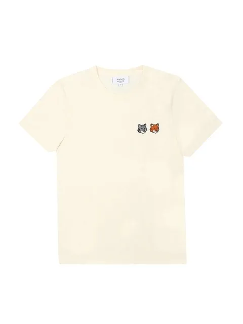 메종키츠네 OW011CFKJ7026 P702 더블 폭스 헤드 패치 여성 반팔티