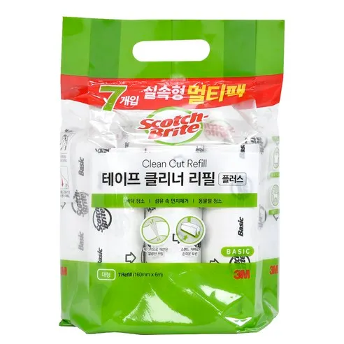 스카치브라이트 실속형 멀티팩 테이프 클리너 리필 7p