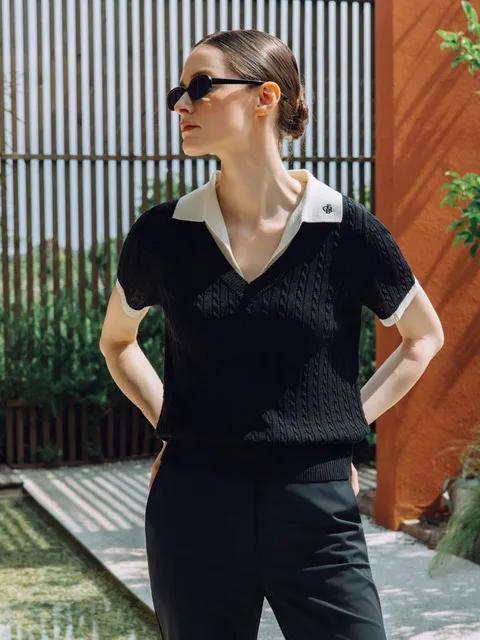 Layered Cable Knit(Black)