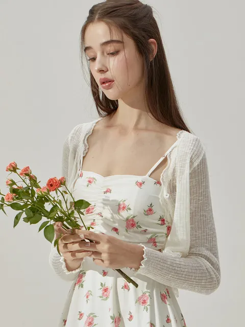 릴리안 레이스 원버튼 가디건