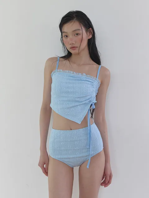 FLORAL LACE BIKINI SET (DENIM BLUE)