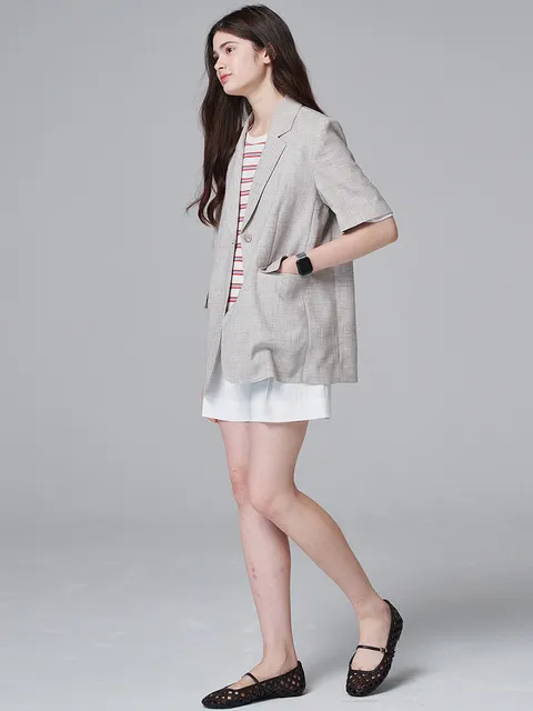 6607 썸머 반팔 자켓 (베이지)