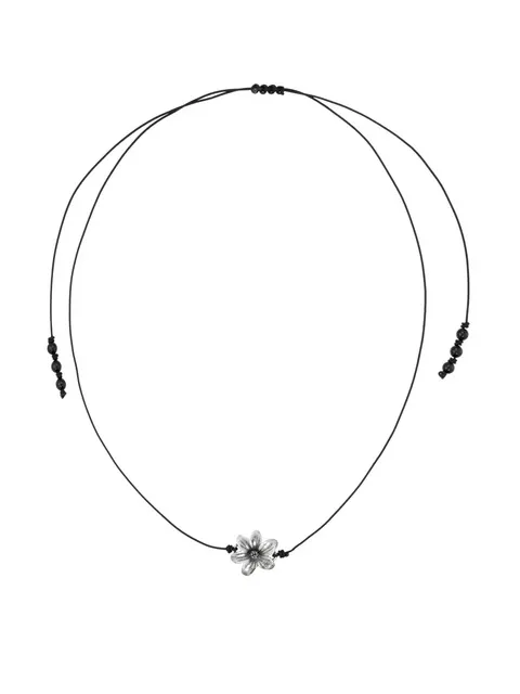 petal strap necklace-black