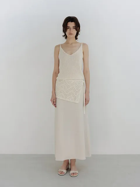 layered knit belt (ivory)
