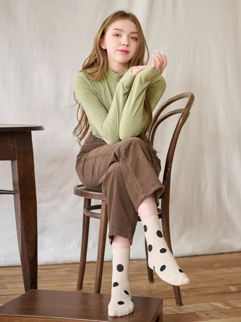 13cm 땡땡이 앵클 중목양말(8 Colors)