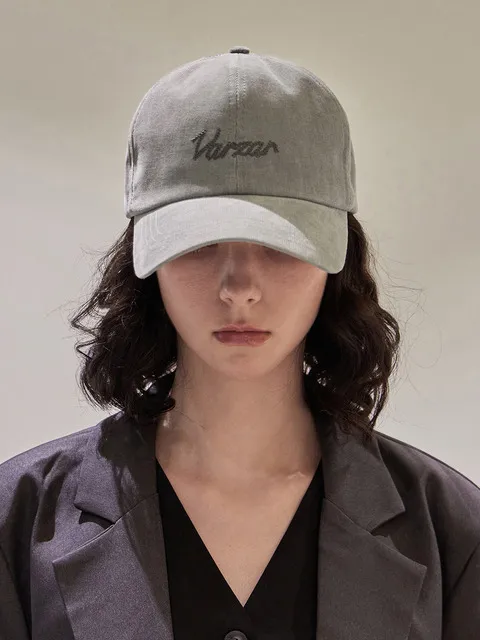 바잘 체인 로고 코듀로이 OG핏 볼캡 카키
