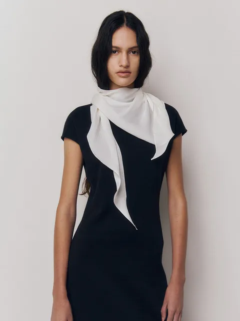 Silk Scarf 09 White