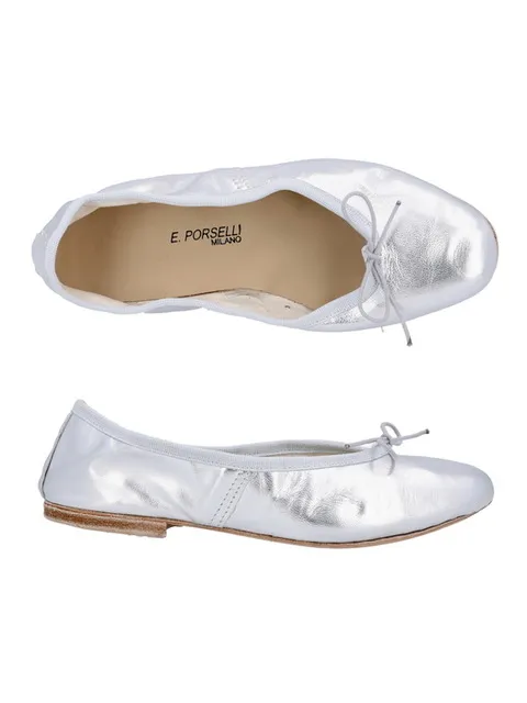 포셀리 BALLET LEATHER FLAT 95 SILVER 발렛 레더 플랫 95 실버 플랫슈즈