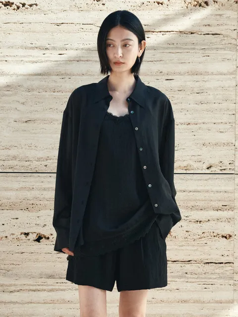 SITP5278 소프트 쉬어 썸머 셔츠_Black
