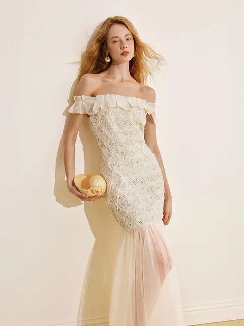 YY_Lace mesh skirt dress
