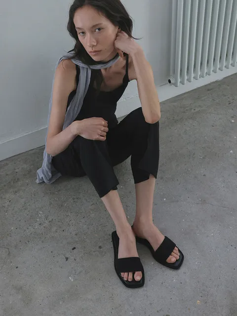 ROEN Suede Flat Slides (3color)