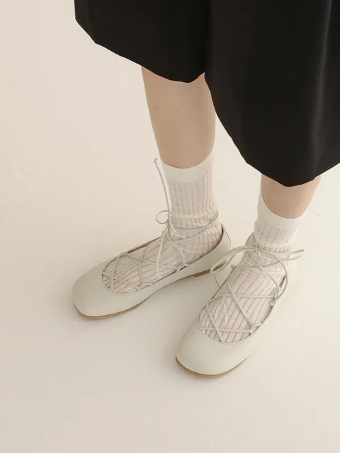 Turn ballerina flat_25004_ivory
