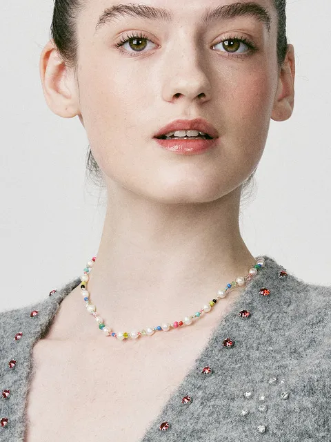 Pearl n Crystal Beads Necklace_VH24NNNE106M