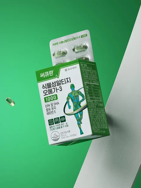 동아제약 써큐란 식물성 알티지오메가-3 1000(60캡슐X2개입)+쇼핑백증정