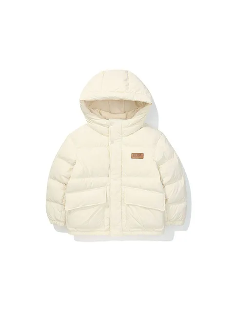 에센셜 경량 후드 다운 자켓 키즈 IVORY
