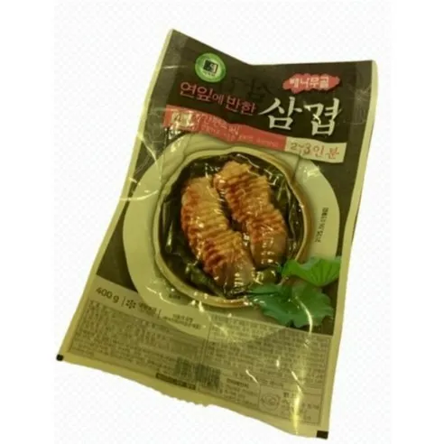 배나무골 연잎향긋한 연잎삼겹살 통삼겹슬라이스 전자레인지4분조리