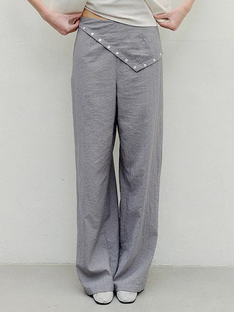 SCARF LAYERED PANTS - GREY
