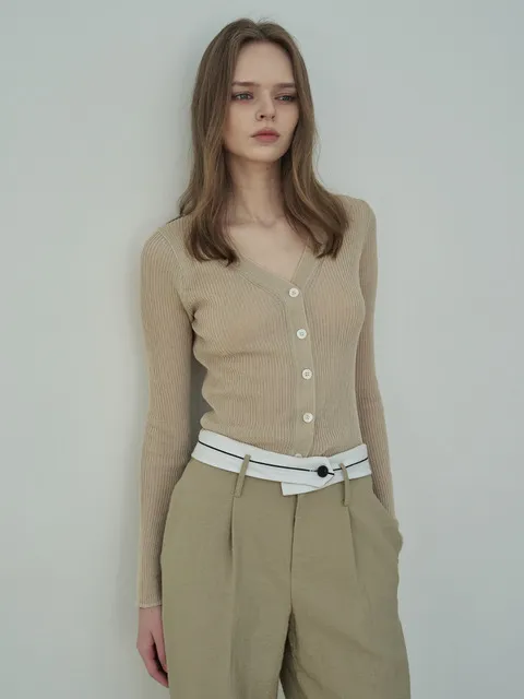 ELI LINEN CARDIGAN (BEIGE)