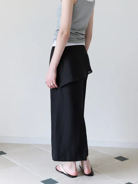 LAYER STRAIGHT SKIRT_BLACK_OE5C2MSK70BKA