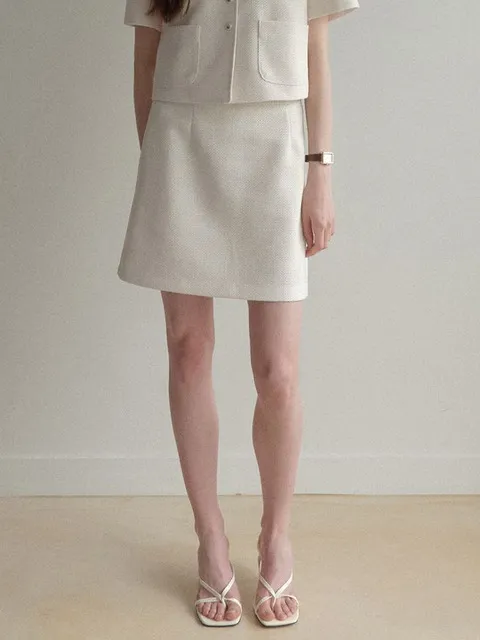 esy tweed skirt (ivory)