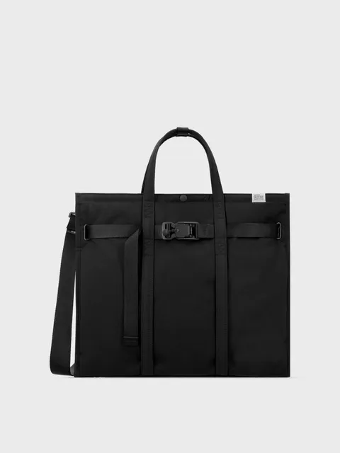 TOTE BRIEF 001 WIDE L WITH BELT BLACK