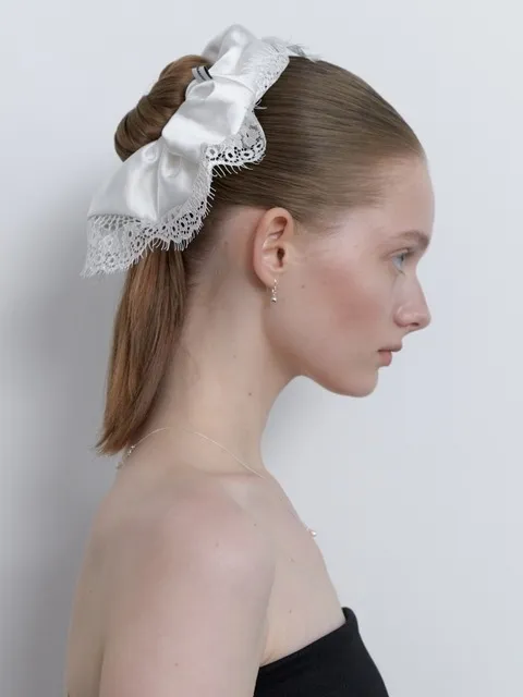 Vintage Lace Satin Scrunchy L (L251MHA020)