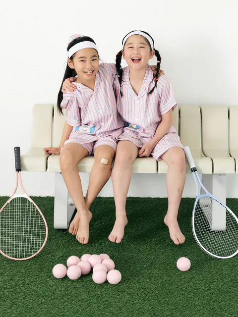 26 Summer Silk Fit Maison pink S Kids Short-Sleeved Pajamas Set