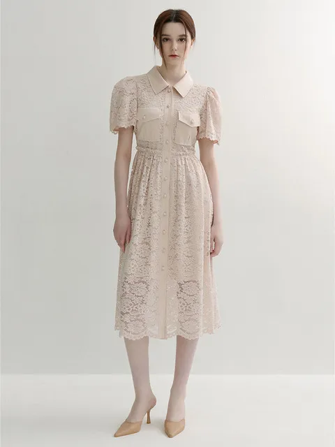 Lacefield Garden Shirt Dress (PINK)