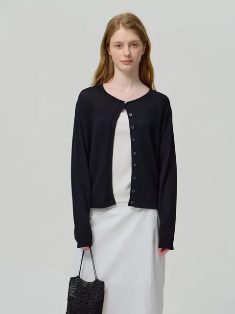 Cool knit cardigan (black)