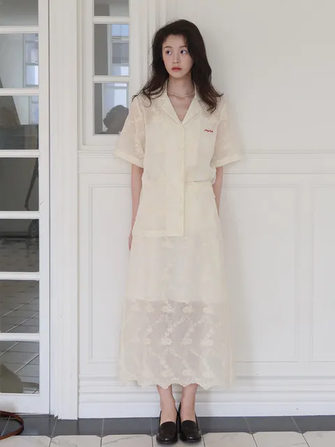 레이스스칼럽스커트 J1SK322B