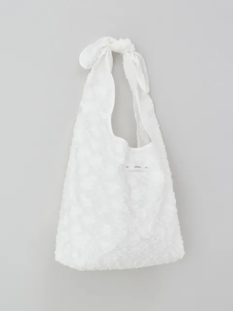 Flower Embroidered Bag_White