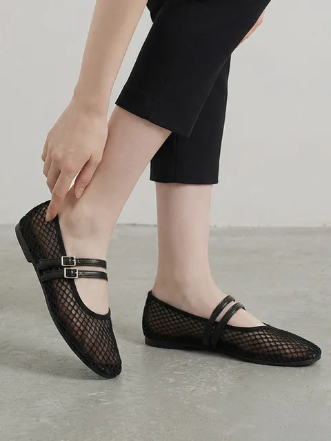 모티카 메쉬 플랫 샌들 PMFBR2i168