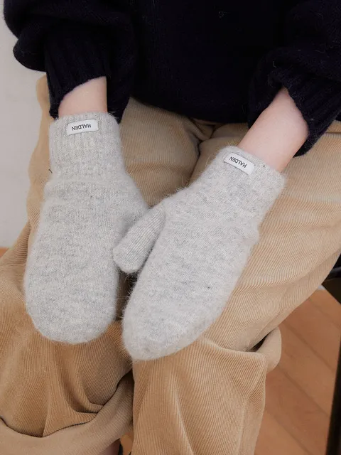 wool angora mittens gloves (G010_grey)