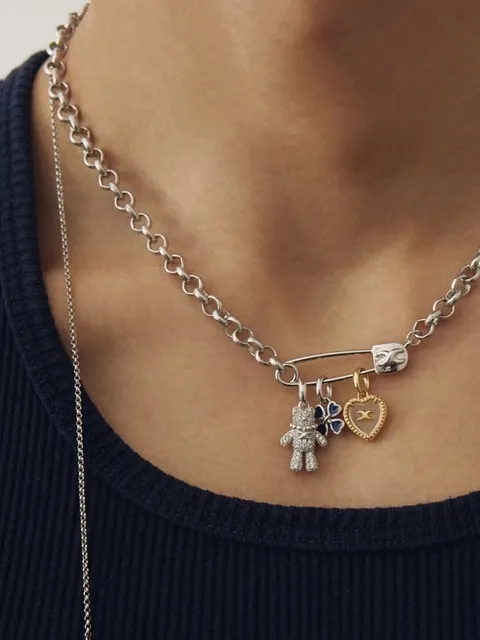 Navy Clover Charm