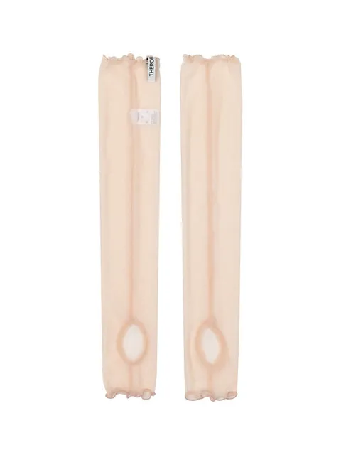 MESH LEG WARMER, CORAL PINK